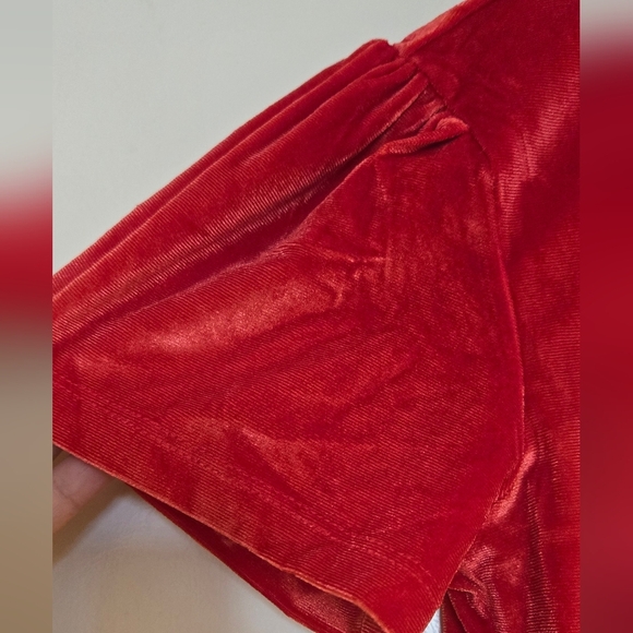 Red Velvet Short Sleeve Dress Sz 12 - Picture 2 of 7